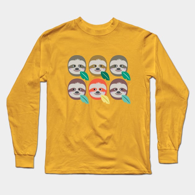 The Slothful Sloths II Long Sleeve T-Shirt by littleoddforest